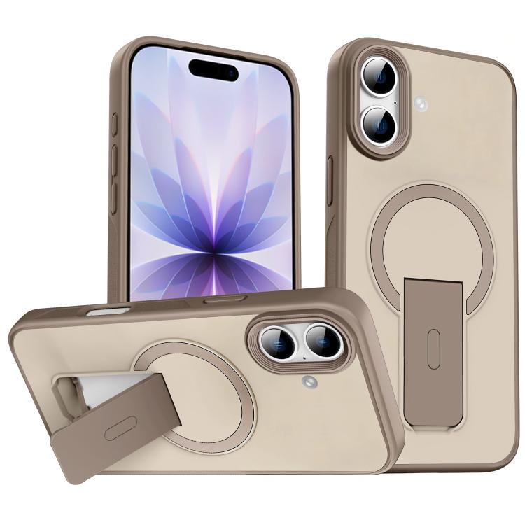 For iPhone 17 Skin Feel Invisible Kickstand MagSafe Phone Case