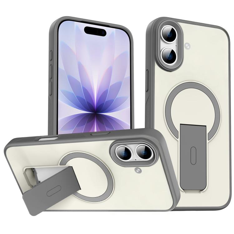 For iPhone 17 Skin Feel Invisible Kickstand MagSafe Phone Case