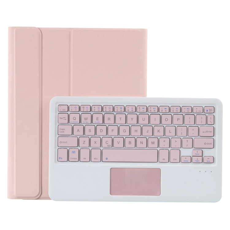 T098B-A Pressed Skin Texture TPU Detachable Candy Colors Bluetooth Keyboard Tablet Case for iPad Air 4 10.9 inch (2020), with Stand & Pen Slot & Touch