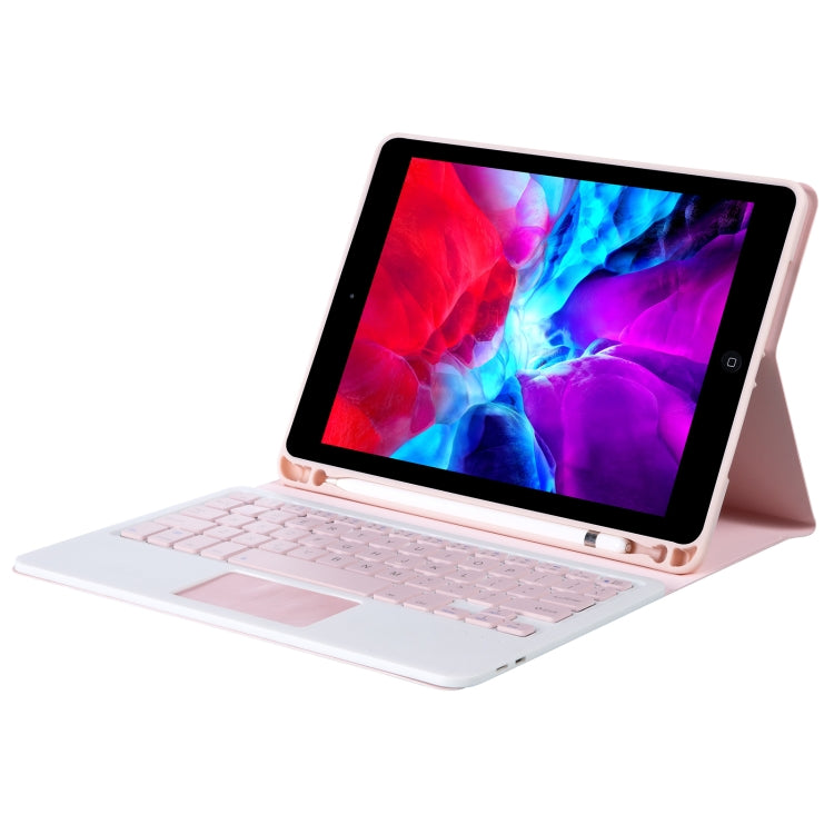 T098B-A Pressed Skin Texture TPU Detachable Candy Colors Bluetooth Keyboard Tablet Case for iPad Air 4 10.9 inch (2020), with Stand & Pen Slot & Touch