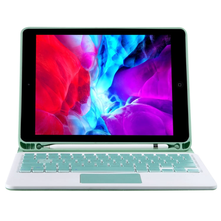T098B-A Pressed Skin Texture TPU Detachable Candy Colors Bluetooth Keyboard Tablet Case for iPad Air 4 10.9 inch (2020), with Stand & Pen Slot & Touch