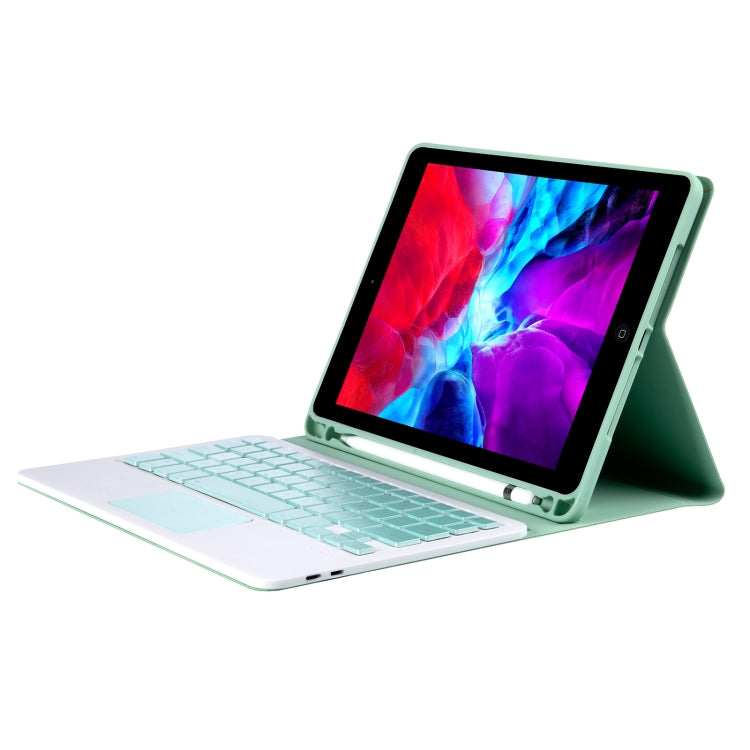 T098B-A Pressed Skin Texture TPU Detachable Candy Colors Bluetooth Keyboard Tablet Case for iPad Air 4 10.9 inch (2020), with Stand & Pen Slot & Touch