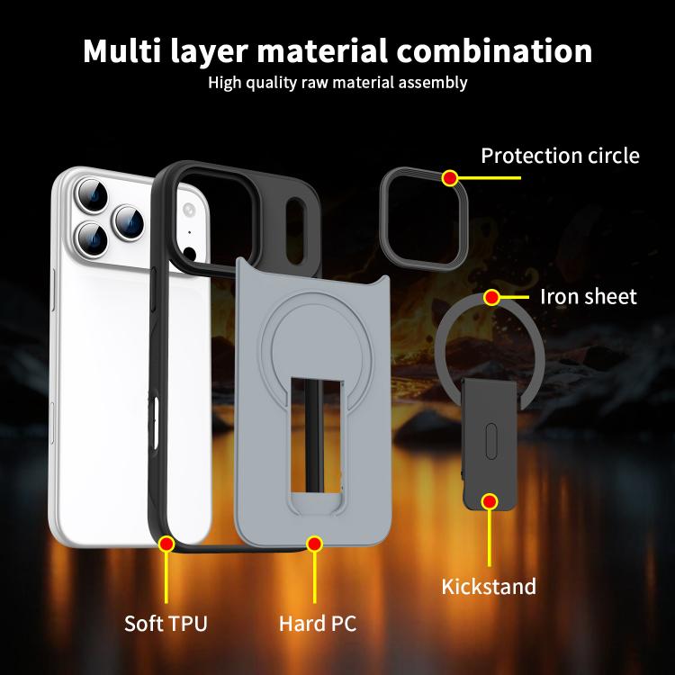 For iPhone 17 Pro Max Skin Feel Invisible Kickstand MagSafe Phone Case