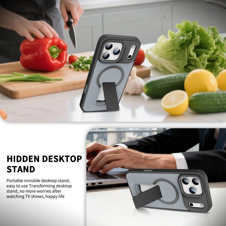 For iPhone 17 Pro Max Skin Feel Invisible Kickstand MagSafe Phone Case