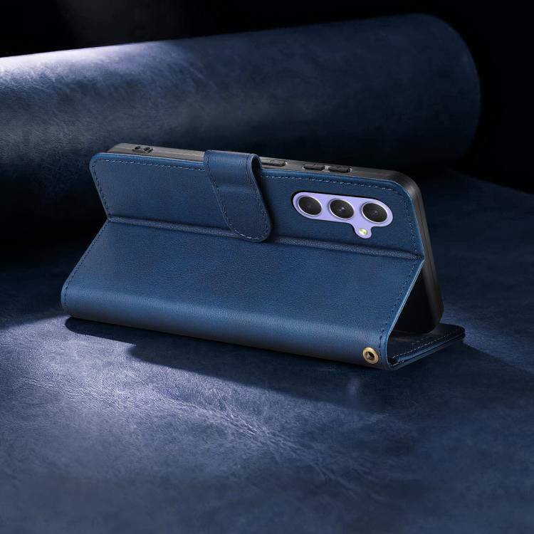 For Samsung Galaxy A55 5G AZNS A2 Series Tri-Card Wallet RFID Vegan Leather Phone Case with Strap