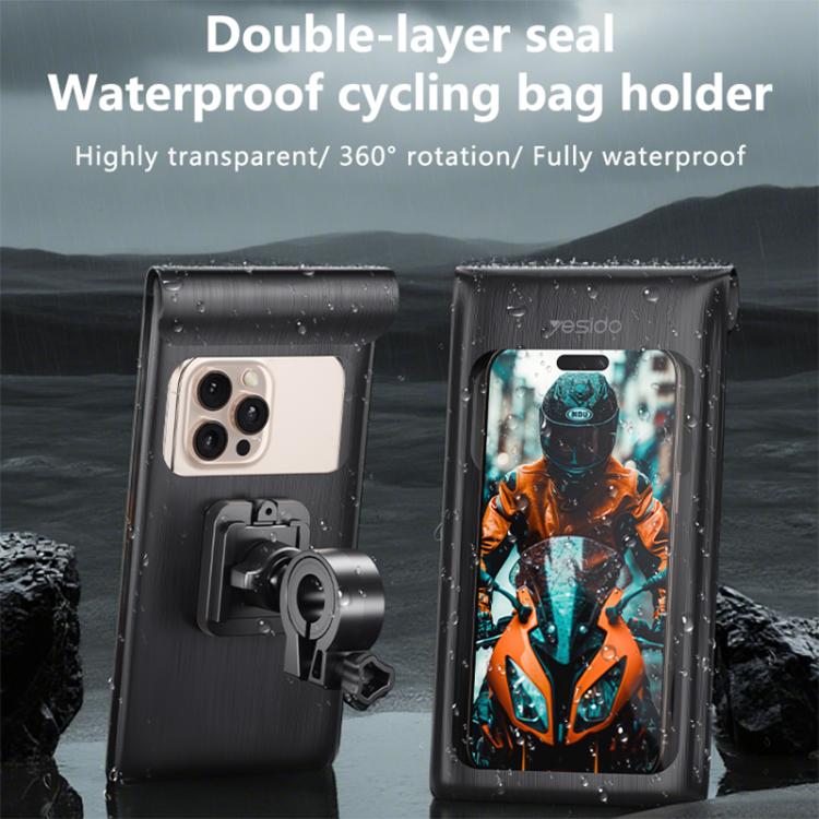 Yesido C333 Double-layer Sealed Waterproof Bag Cycling Phone Holder - Black