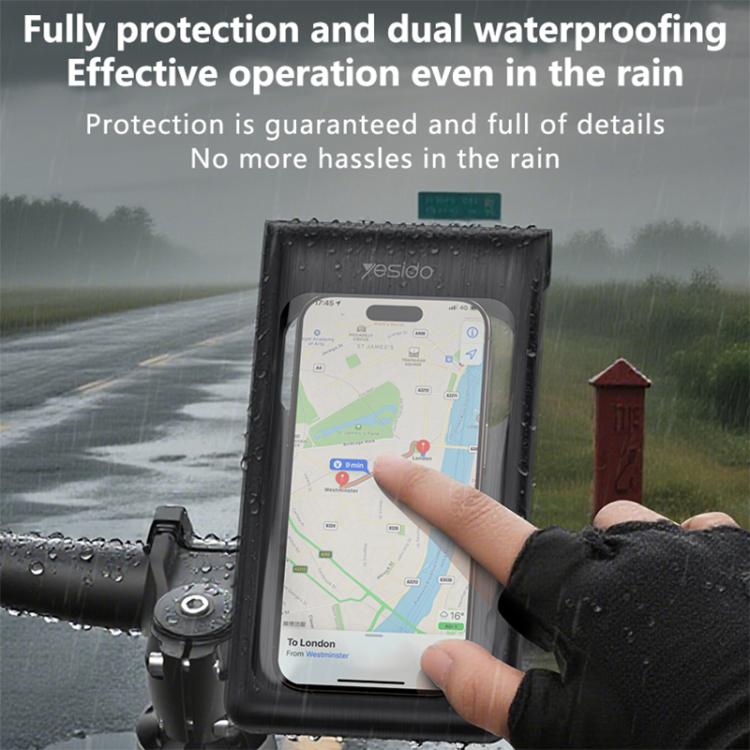 Yesido C333 Double-layer Sealed Waterproof Bag Cycling Phone Holder - Black