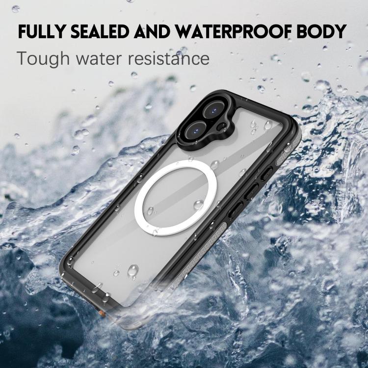 For iPhone 17 RedPepper V Series IP68 Waterproof Magnetic Phone Case - Black