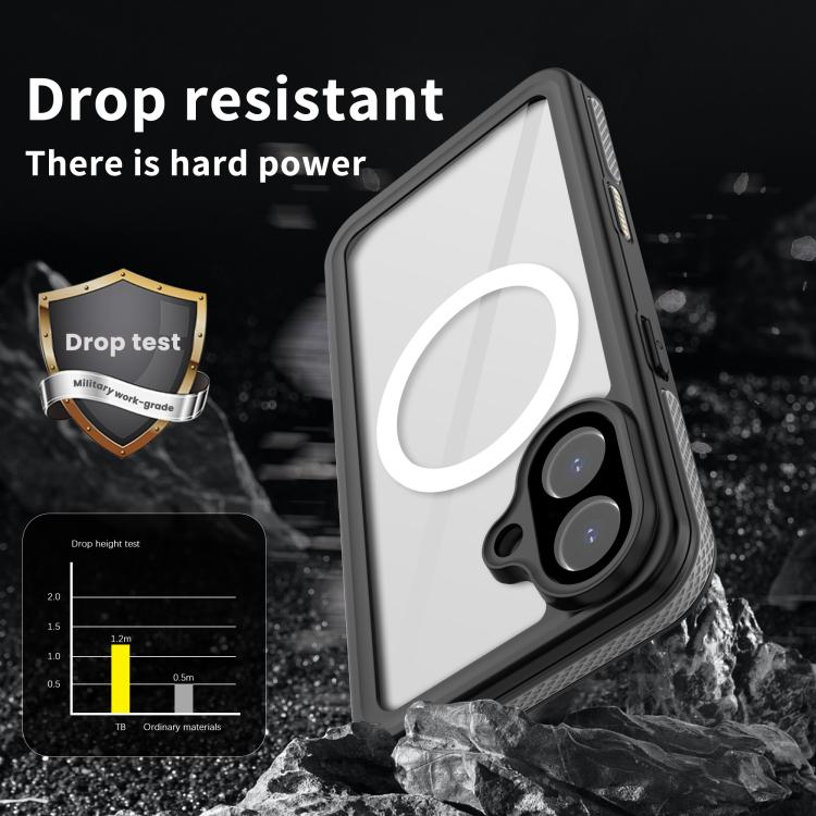 For iPhone 17 RedPepper V Series IP68 Waterproof Magnetic Phone Case - Black