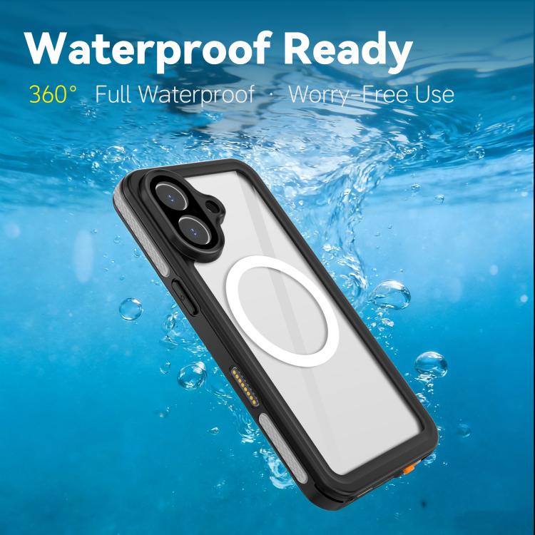 For iPhone 17 RedPepper V Series IP68 Waterproof Magnetic Phone Case - Black