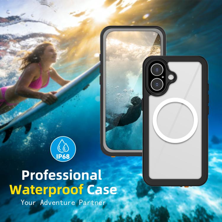 For iPhone 17 RedPepper V Series IP68 Waterproof Magnetic Phone Case - Black