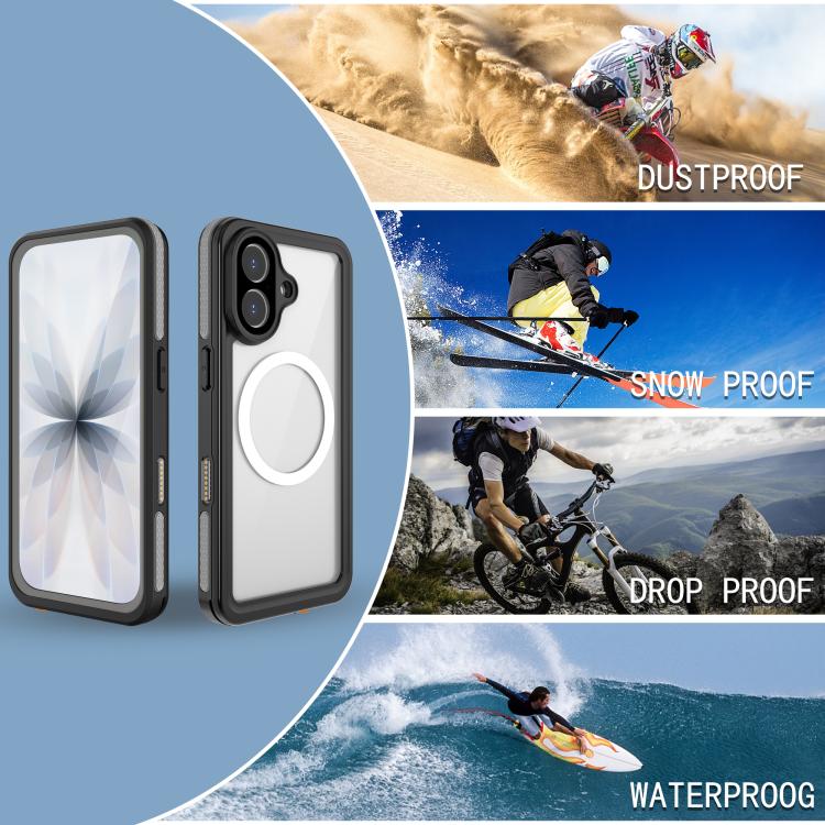 For iPhone 17 RedPepper V Series IP68 Waterproof Magnetic Phone Case - Black