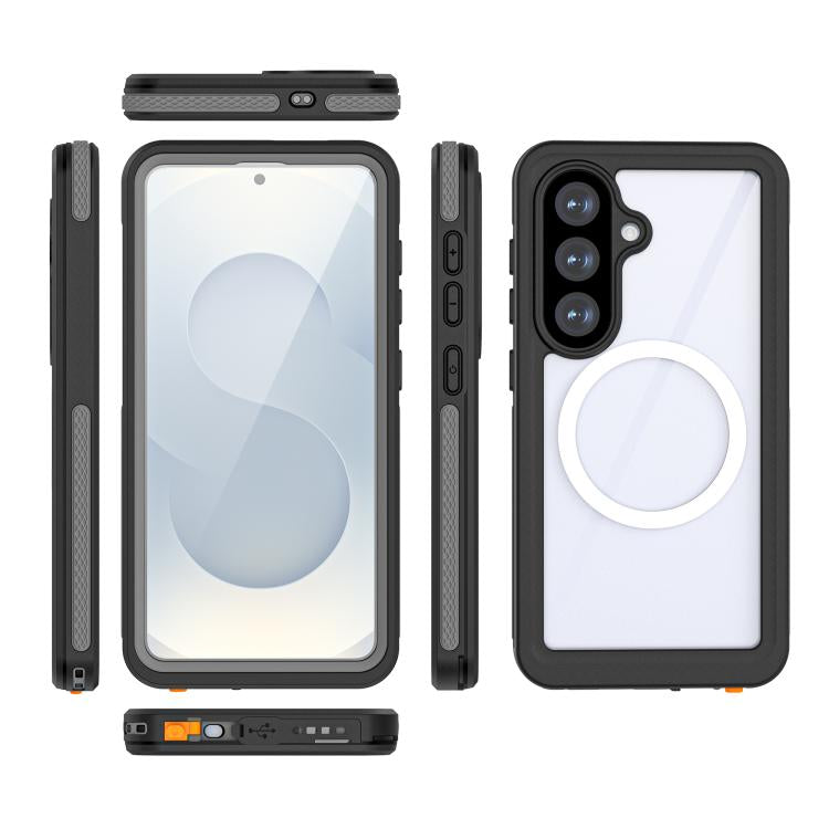 For Samsung Galaxy S26 5G RedPepper V Series IP68 Waterproof Magnetic Phone Case - Black