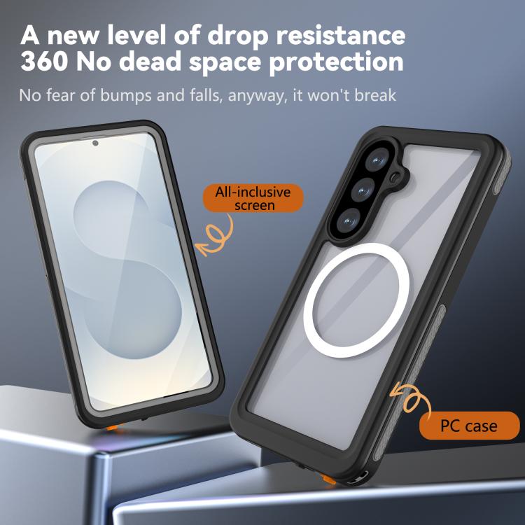 For Samsung Galaxy S26 5G RedPepper V Series IP68 Waterproof Magnetic Phone Case - Black