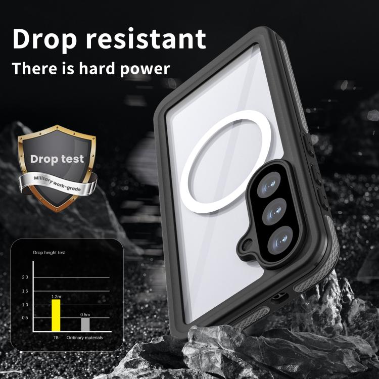 For Samsung Galaxy S26 5G RedPepper V Series IP68 Waterproof Magnetic Phone Case - Black