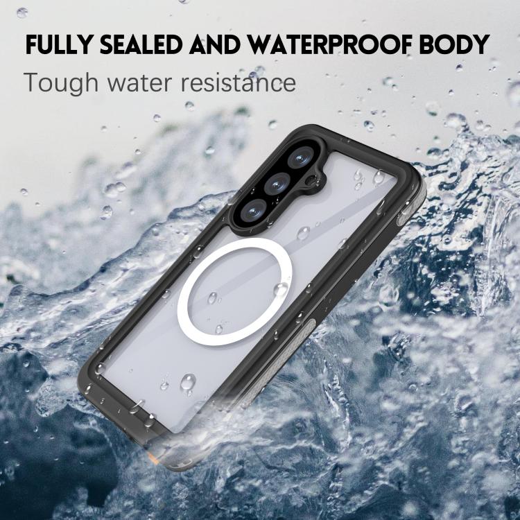For Samsung Galaxy S26 5G RedPepper V Series IP68 Waterproof Magnetic Phone Case - Black