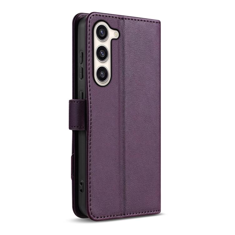 For Samsung Galaxy S23 5G AZNS A2 Series Tri-Card Wallet RFID Vegan Leather Phone Case with Strap