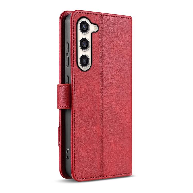 For Samsung Galaxy S23 5G AZNS A2 Series Tri-Card Wallet RFID Vegan Leather Phone Case with Strap
