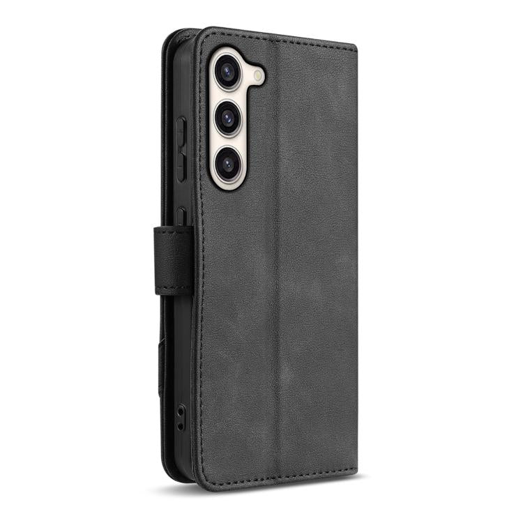 For Samsung Galaxy S23 5G AZNS A2 Series Tri-Card Wallet RFID Vegan Leather Phone Case with Strap