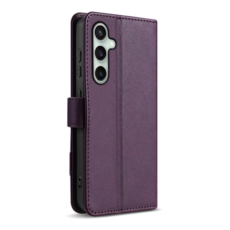 For Samsung Galaxy S24 FE 5G AZNS A2 Series Tri-Card Wallet RFID Vegan Leather Phone Case with Strap