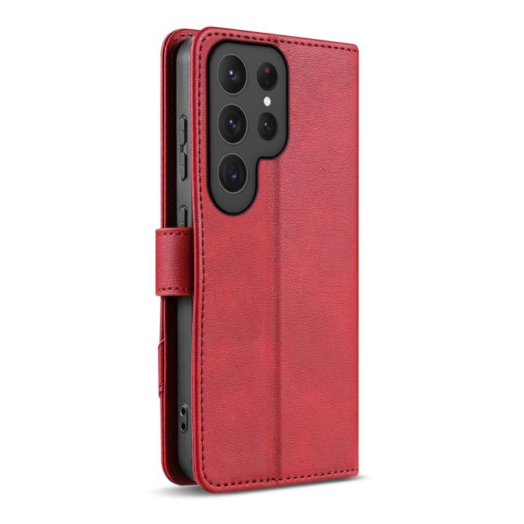 For Samsung Galaxy S23 Ultra 5G AZNS A2 Series Tri-Card Wallet RFID Vegan Leather Phone Case with Strap
