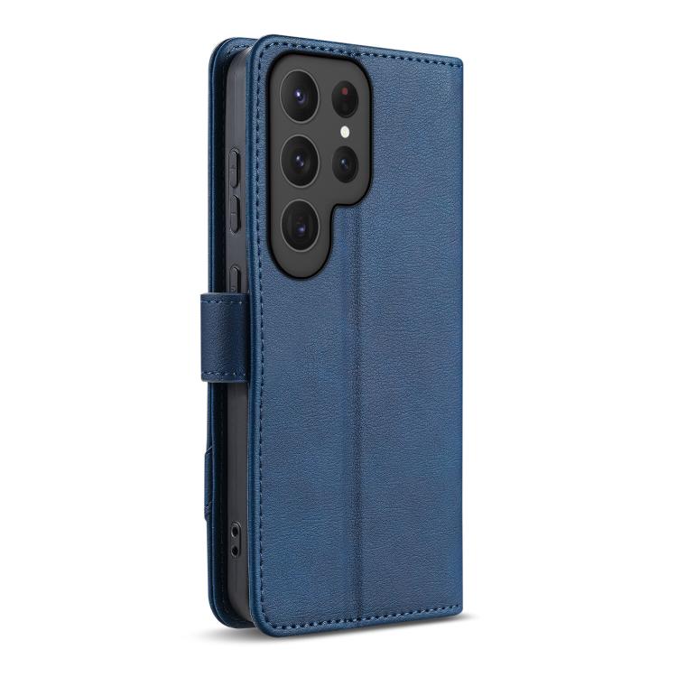 For Samsung Galaxy S23 Ultra 5G AZNS A2 Series Tri-Card Wallet RFID Vegan Leather Phone Case with Strap