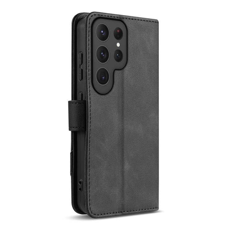 For Samsung Galaxy S24 Ultra 5G AZNS A2 Series Tri-Card Wallet RFID Vegan Leather Phone Case with Strap