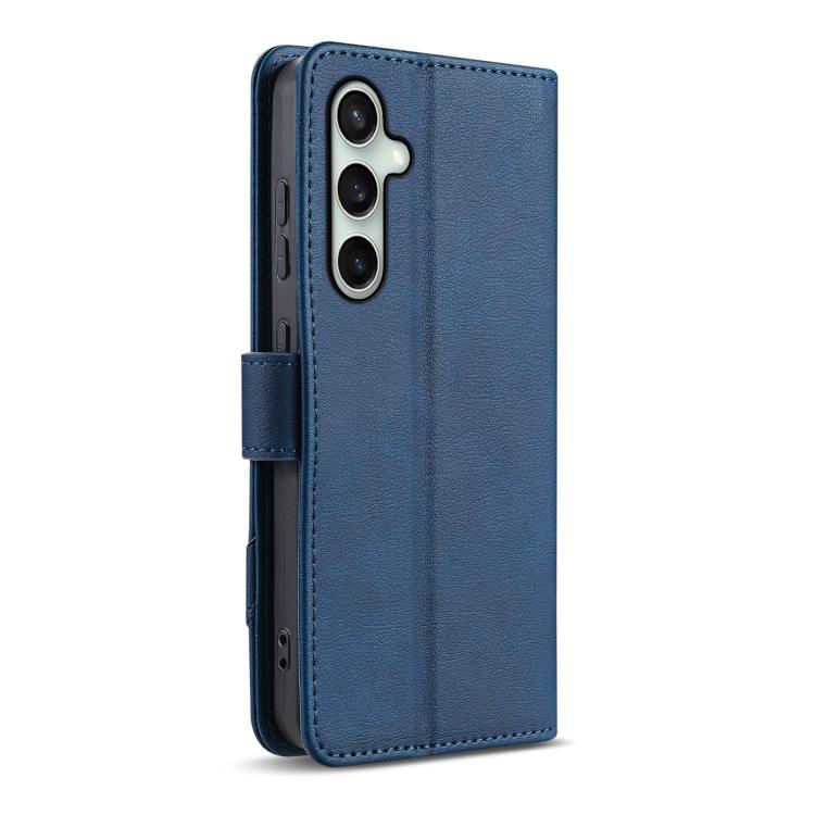 For Samsung Galaxy S24 5G AZNS A2 Series Tri-Card Wallet RFID Vegan Leather Phone Case with Strap