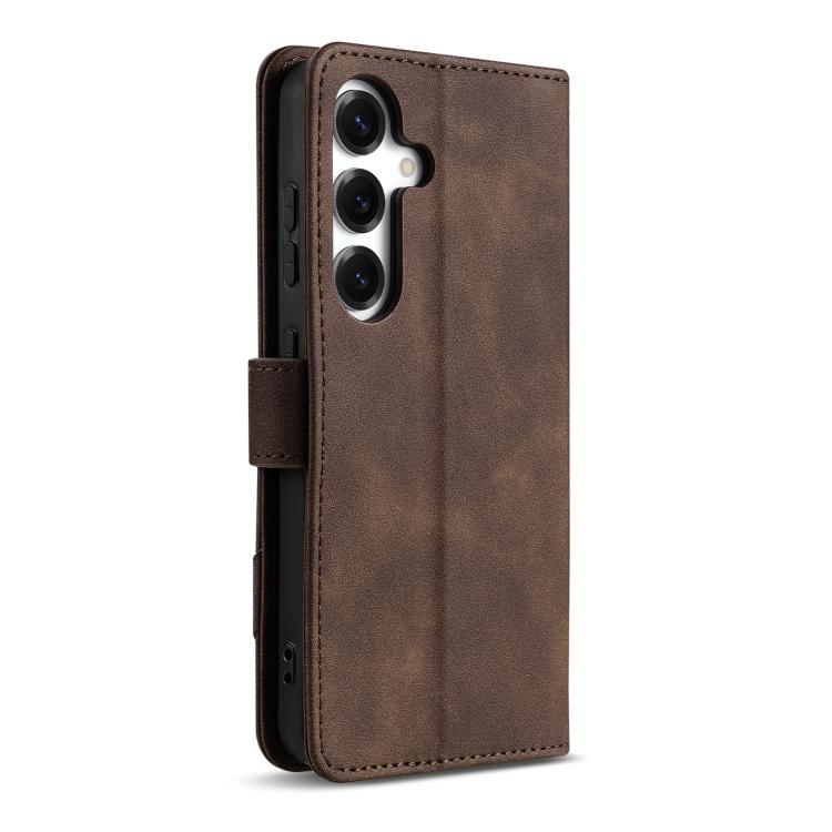 For Samsung Galaxy S25+ 5G AZNS A2 Series Tri-Card Wallet RFID Vegan Leather Phone Case with Strap