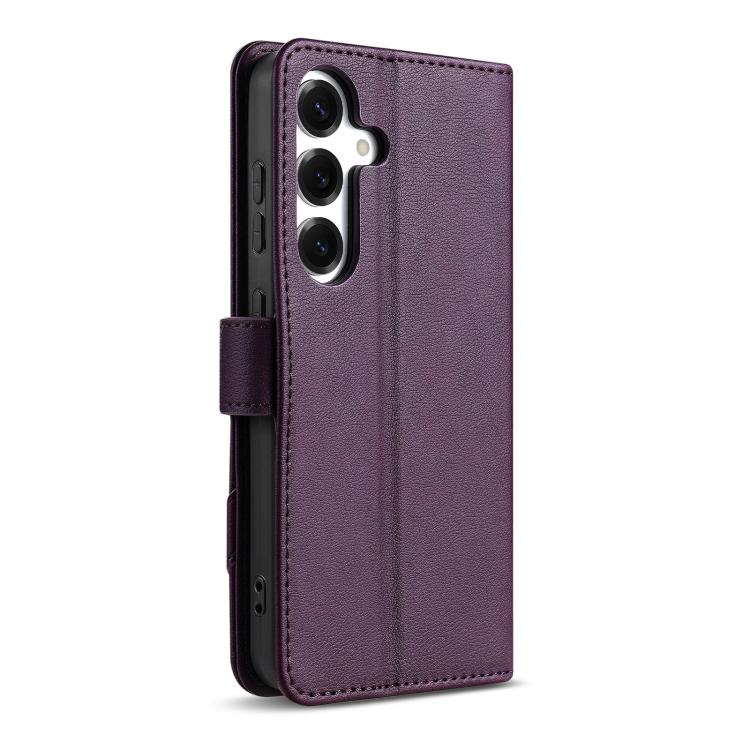 For Samsung Galaxy S25+ 5G AZNS A2 Series Tri-Card Wallet RFID Vegan Leather Phone Case with Strap