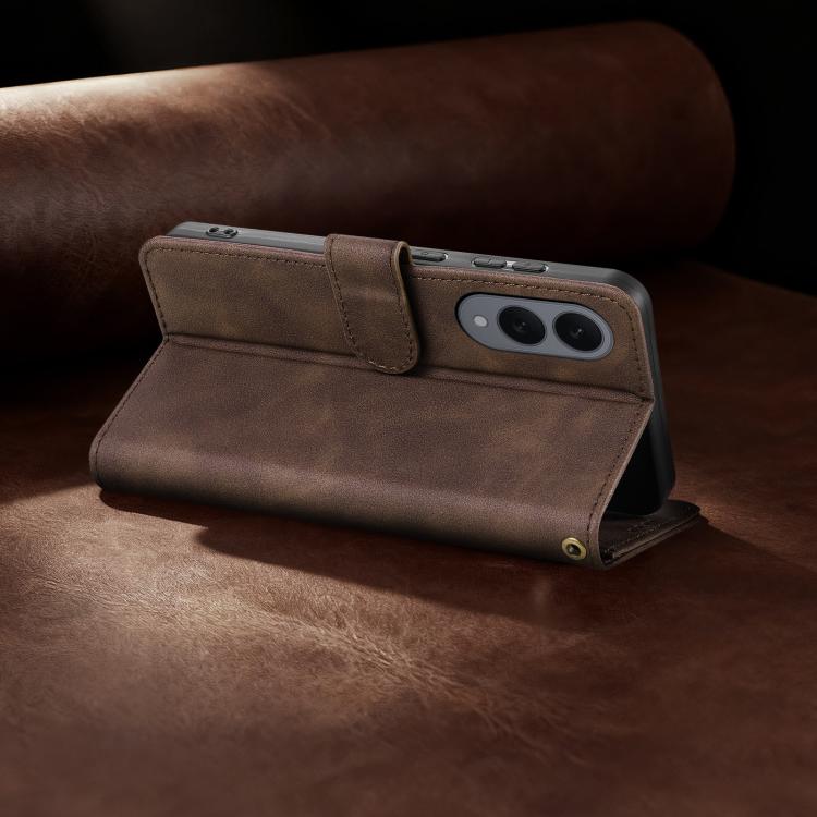 For Samsung Galaxy S25 Edge 5G AZNS A2 Series Tri-Card Wallet RFID Vegan Leather Phone Case with Strap