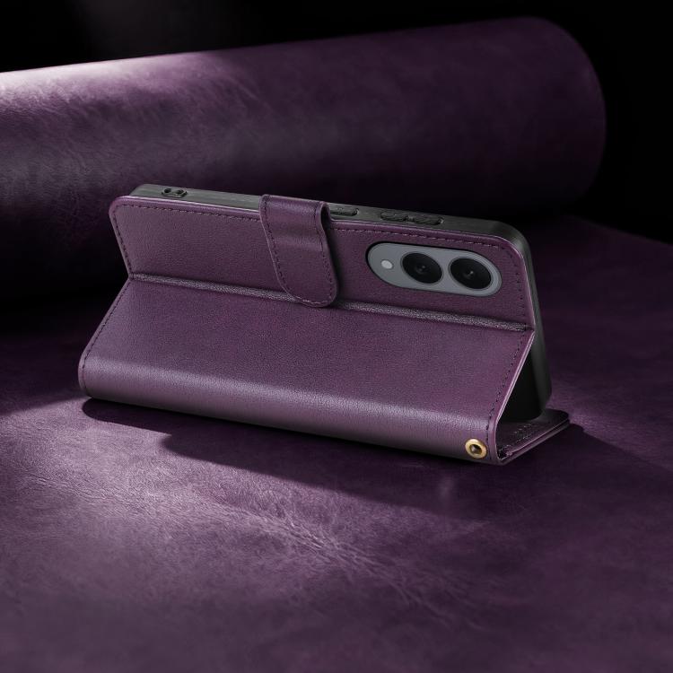 For Samsung Galaxy S25 Edge 5G AZNS A2 Series Tri-Card Wallet RFID Vegan Leather Phone Case with Strap