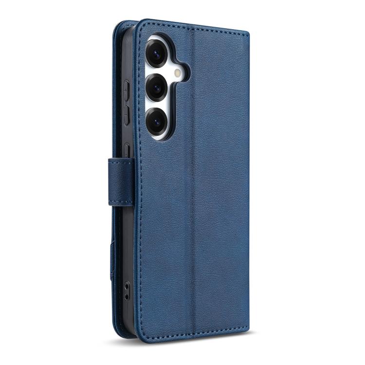 For Samsung Galaxy S25 FE 5G AZNS A2 Series Tri-Card Wallet RFID Vegan Leather Phone Case with Strap
