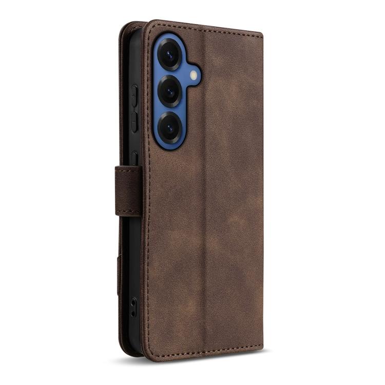 For Samsung Galaxy S26 5G AZNS A2 Series Tri-Card Wallet RFID Vegan Leather Phone Case with Strap