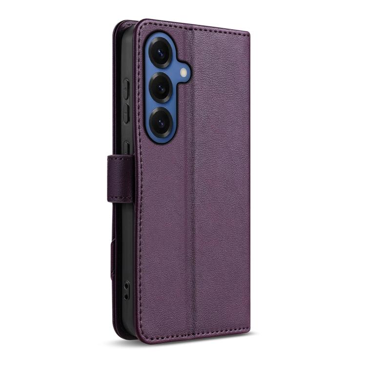 For Samsung Galaxy S26 5G AZNS A2 Series Tri-Card Wallet RFID Vegan Leather Phone Case with Strap