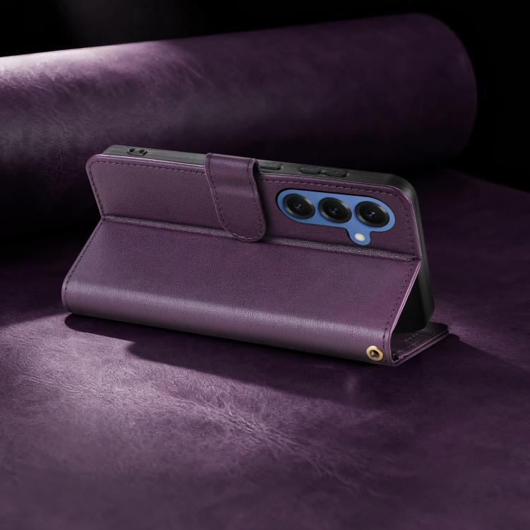For Samsung Galaxy S26 5G AZNS A2 Series Tri-Card Wallet RFID Vegan Leather Phone Case with Strap