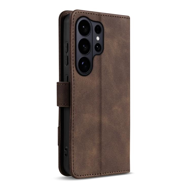 For Samsung Galaxy S26 Ultra 5G AZNS A2 Series Tri-Card Wallet RFID Vegan Leather Phone Case with Strap
