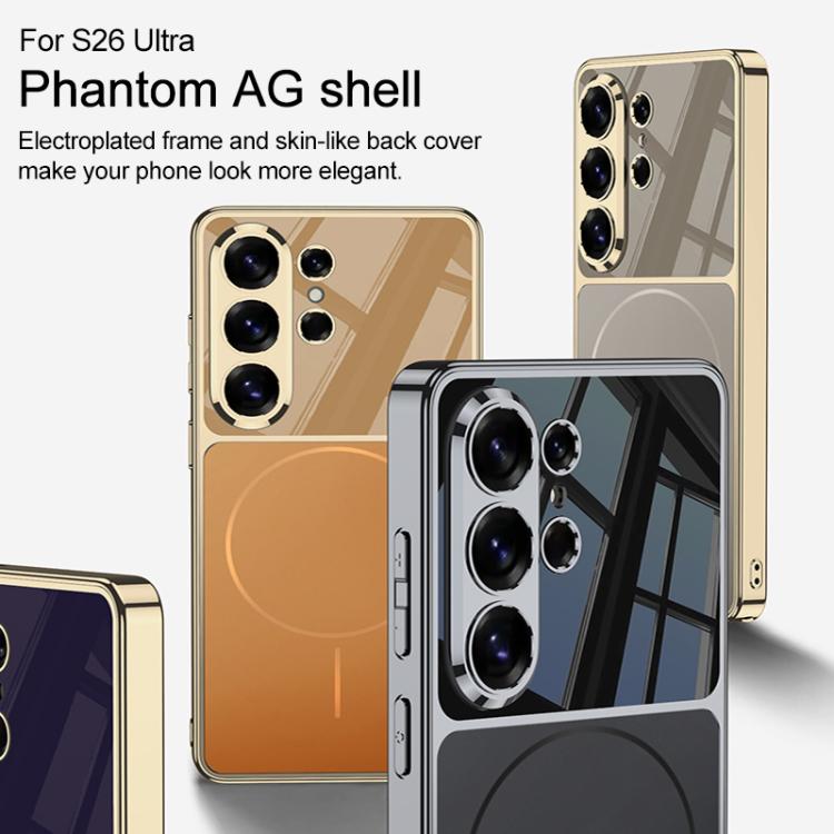 For Samsung Galaxy S26 Ultra 5G GKK AG Phantom Plating Frame Skin Feel Full Coverage Magnetic Phone Case