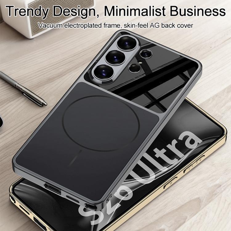For Samsung Galaxy S26 Ultra 5G GKK AG Phantom Plating Frame Skin Feel Full Coverage Magnetic Phone Case
