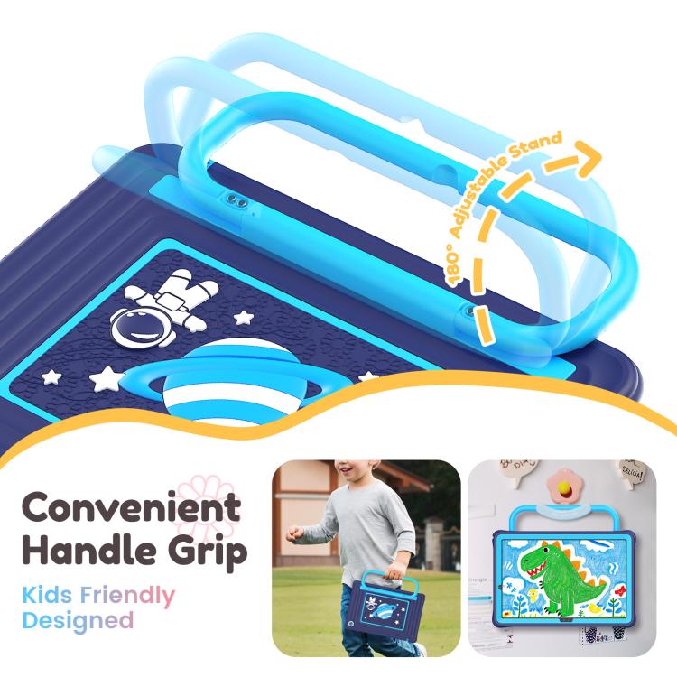 For Samsung Galaxy Tab A11+ / A9+ Handle Holder Silicone Hybrid PC Tablet Case with Shoulder Strap