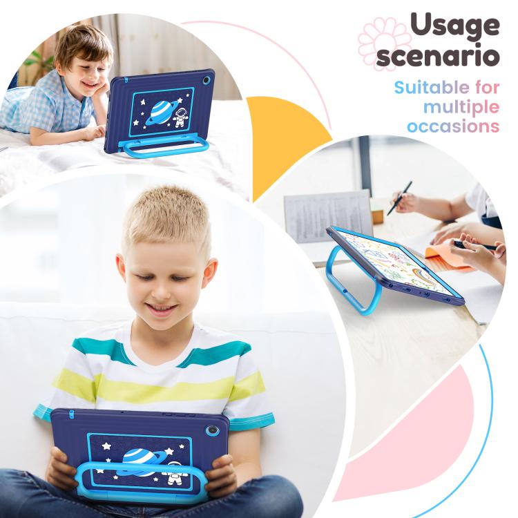 For Samsung Galaxy Tab A11+ / A9+ Handle Holder Silicone Hybrid PC Tablet Case with Shoulder Strap