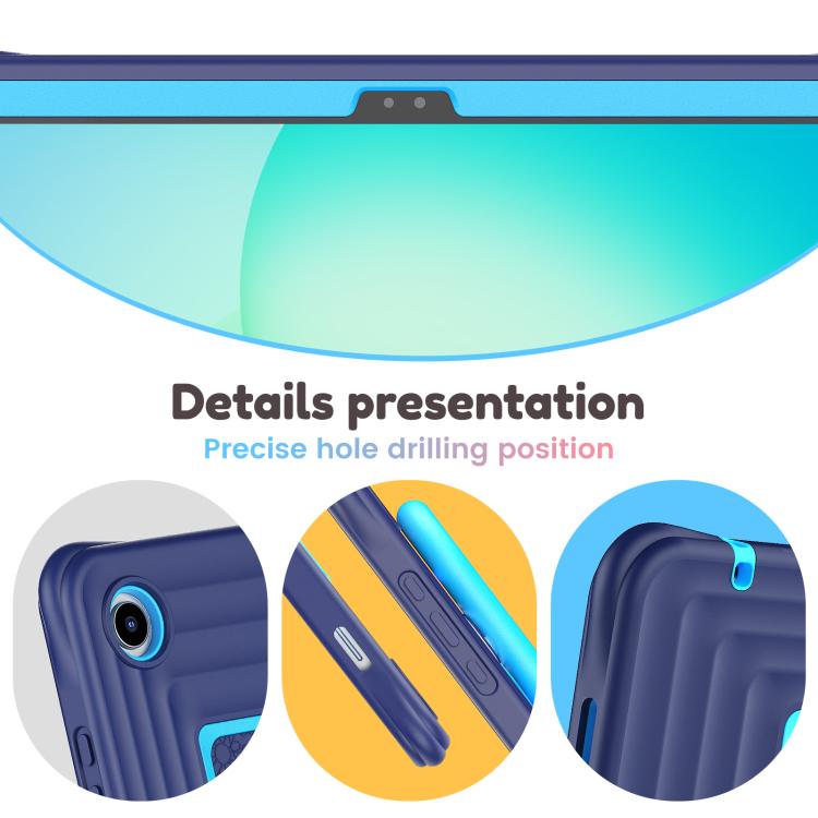 For Samsung Galaxy Tab A11+ / A9+ Handle Holder Silicone Hybrid PC Tablet Case with Shoulder Strap