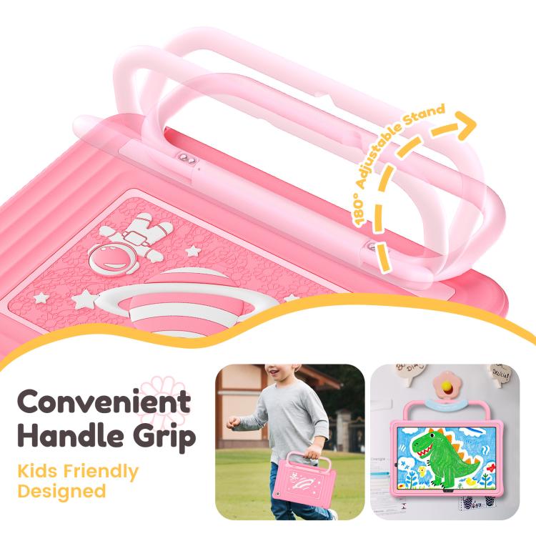 For Samsung Galaxy Tab A11+ / A9+ Handle Holder Silicone Hybrid PC Tablet Case with Shoulder Strap