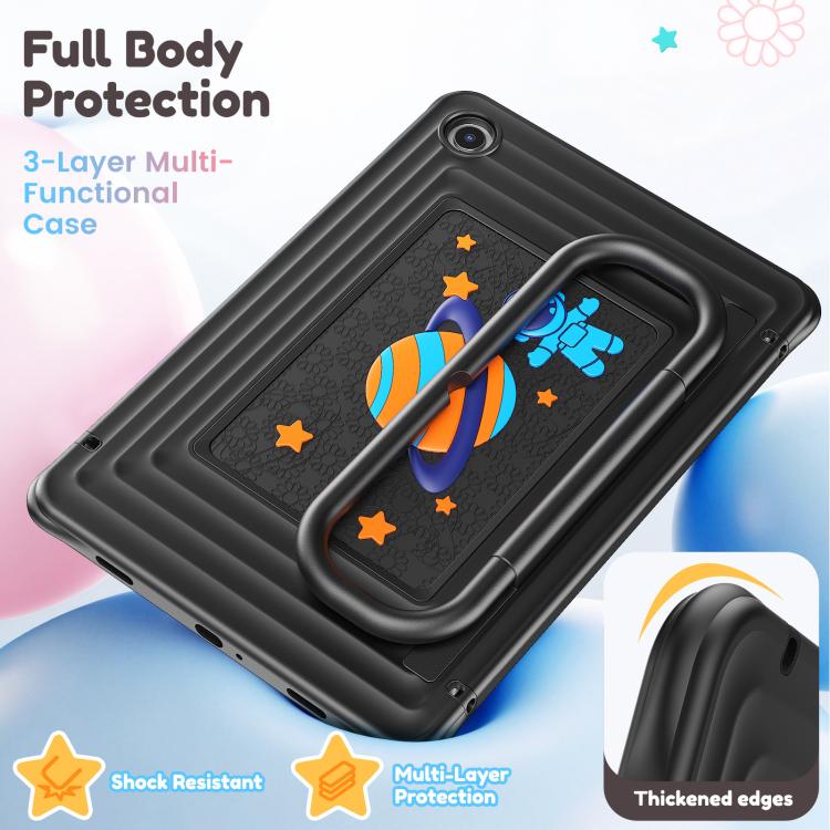 For Samsung Galaxy Tab A11+ / A9+ Handle Holder Silicone Hybrid PC Tablet Case with Shoulder Strap