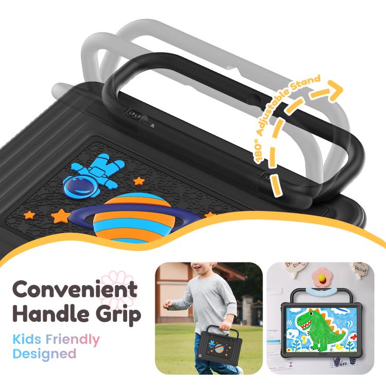 For Samsung Galaxy Tab A11+ / A9+ Handle Holder Silicone Hybrid PC Tablet Case with Shoulder Strap