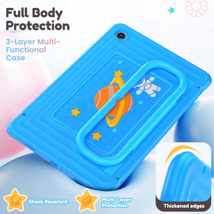 For Samsung Galaxy Tab A11+ / A9+ Handle Holder Silicone Hybrid PC Tablet Case with Shoulder Strap