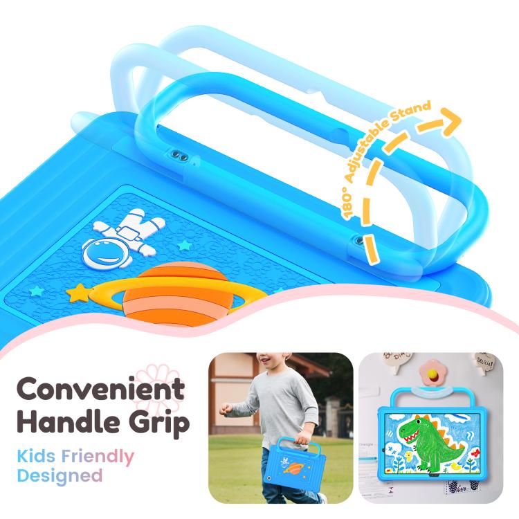 For Samsung Galaxy Tab A11+ / A9+ Handle Holder Silicone Hybrid PC Tablet Case with Shoulder Strap