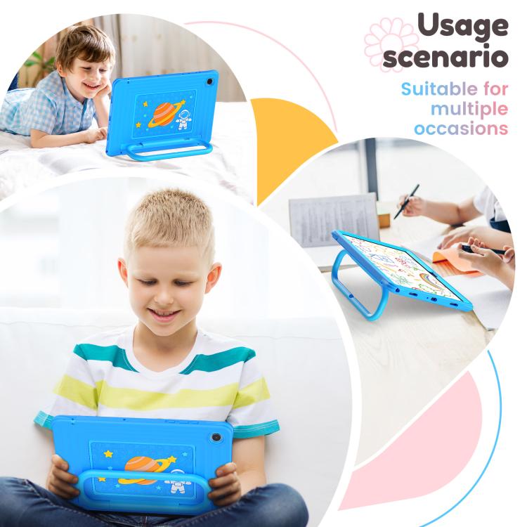 For Samsung Galaxy Tab A11+ / A9+ Handle Holder Silicone Hybrid PC Tablet Case with Shoulder Strap