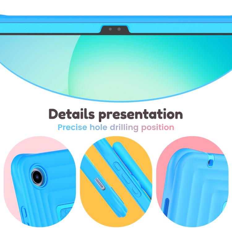 For Samsung Galaxy Tab A11+ / A9+ Handle Holder Silicone Hybrid PC Tablet Case with Shoulder Strap