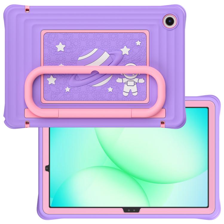 For Samsung Galaxy Tab A11+ / A9+ Handle Holder Silicone Hybrid PC Tablet Case with Shoulder Strap